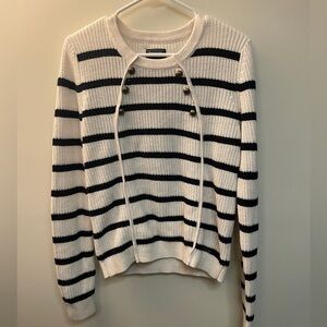 Abercrombie & Fitch Black and White‎ Striped Sweater
